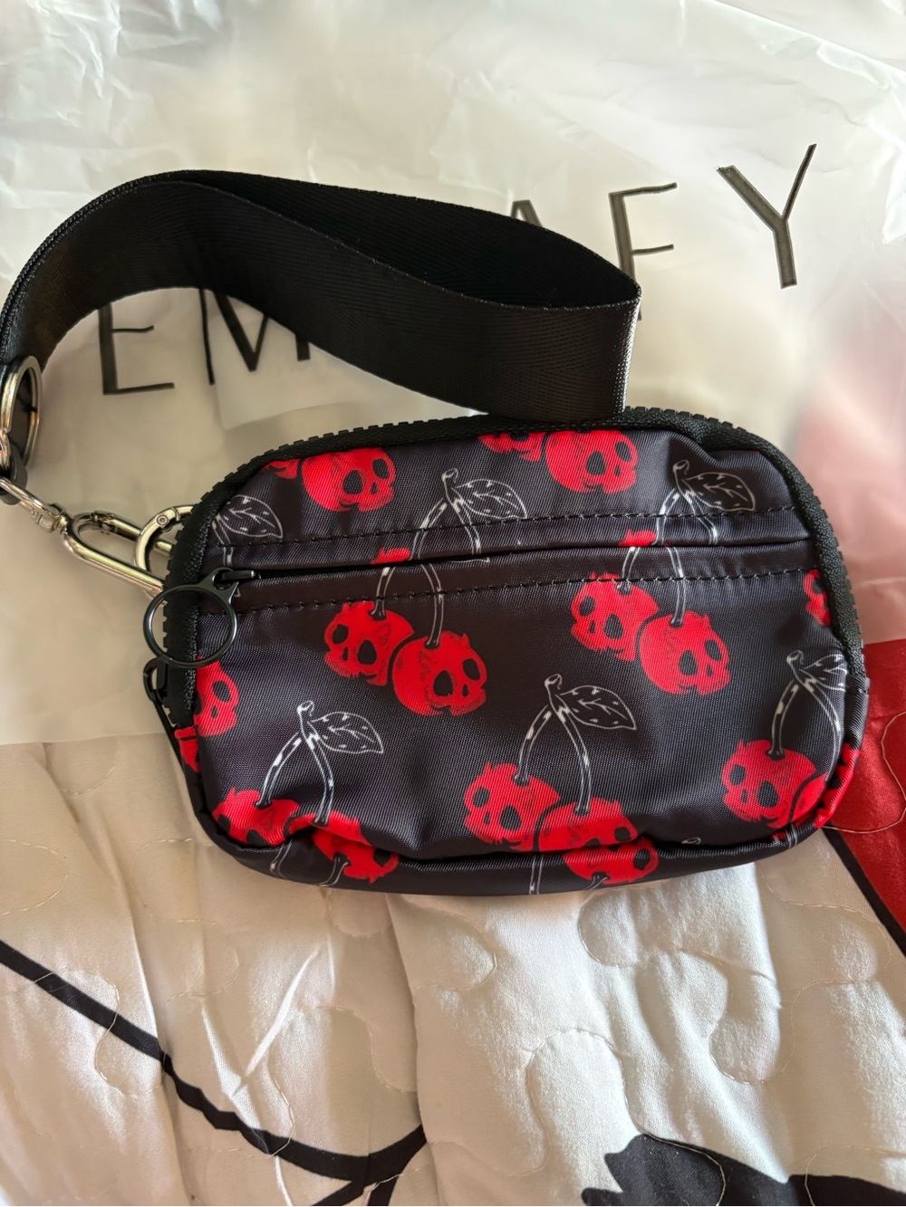 Emmefy Cherry Print wristlet
